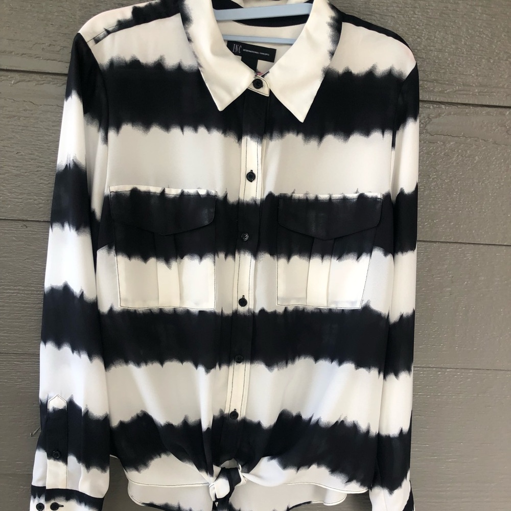 INC International Concepts Tie-Front Blouse 12